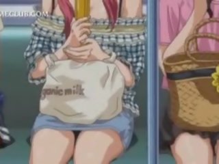 Bonded anime lucah patung mendapat seksual didera dalam subway