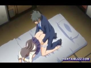 ボインの アニメ 男女共学の tittyfucking と 運指 wetpussy