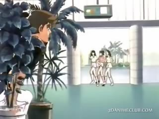 Anime School x rated video With Brunette glorious Naked lover