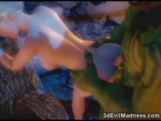 3d elfe princesse ravagé par orc - cochon film à ah-me