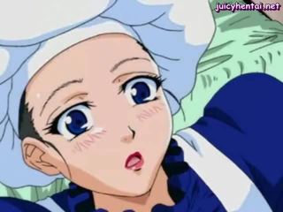 Shy anime maid doing oral xxx clip