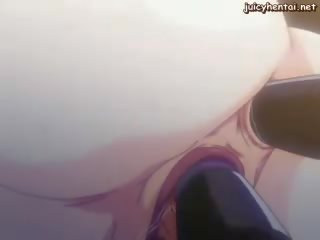 Anime adolescent makakakuha ng doble binubutasan may dalawa laruan