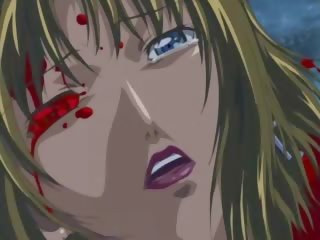 Amazing Hentai cartoons babe busty chick fucking with blood