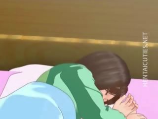 Kaakit-akit tatlong-dimensiyonal anime lassie mayroon a pamamasa panaginip