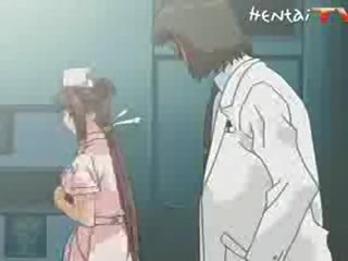 Charmant manga infirmière obtient baisée