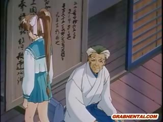 Japonské hentai školáčka prichytené a ťažký poked podľa starý zvrhlík gu
