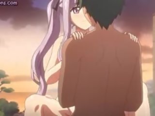 Anime divinity merr kuçkë i mbushur me spermë