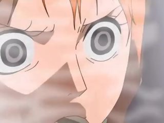 One piece adult clip nami in extended bath scene